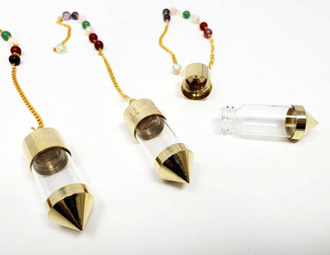 Glass Bottle Chamer Pendulum-Gold color