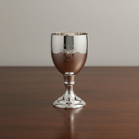 Silver-Plated Brass Pentagram Chalice