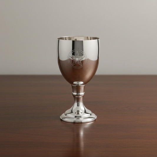 Silver-Plated Brass Pentagram Chalice
