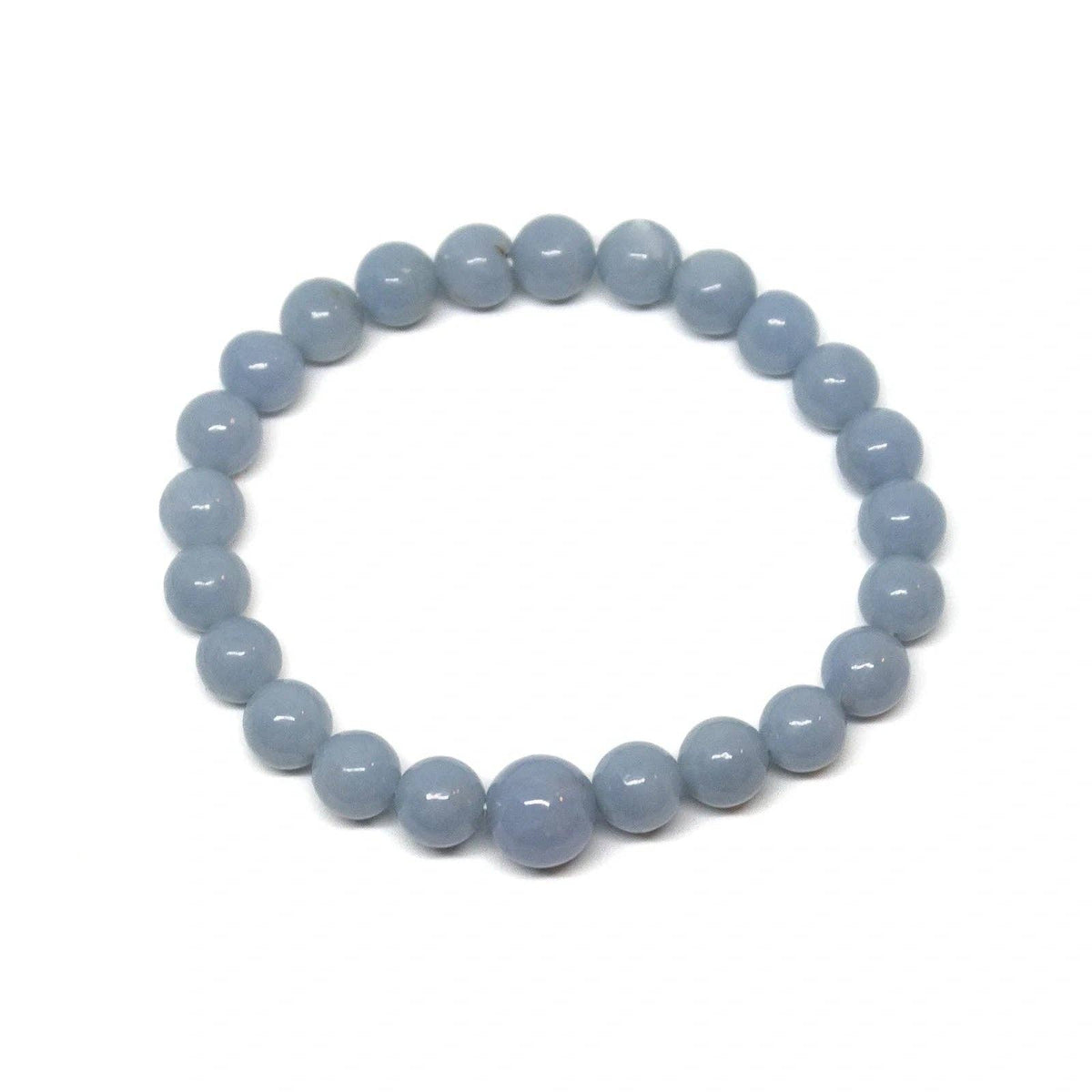 Angelite Beaded Bracelet - Wrist Mala 4mm - Average Wrist