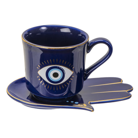 Evil Eye Cup and Saucer