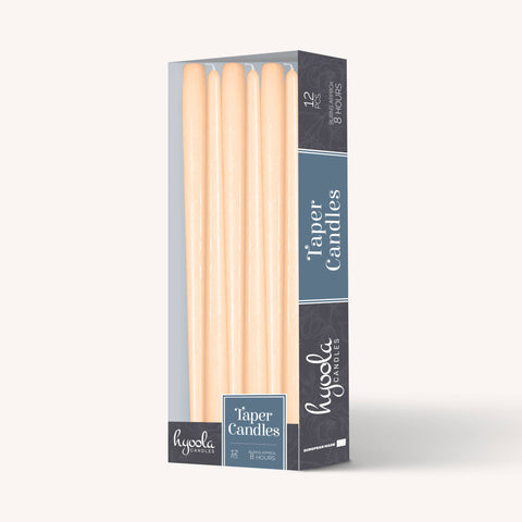 10 Inch Dripless Smokeless Taper Candles 8 Hour Burn 12 Pack