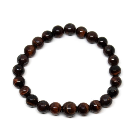 Red Tiger's Eye  Beaded Bracelet - Wrist Mala - 8mm