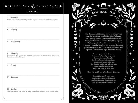 2026 Witch's Diary Planner Calendar