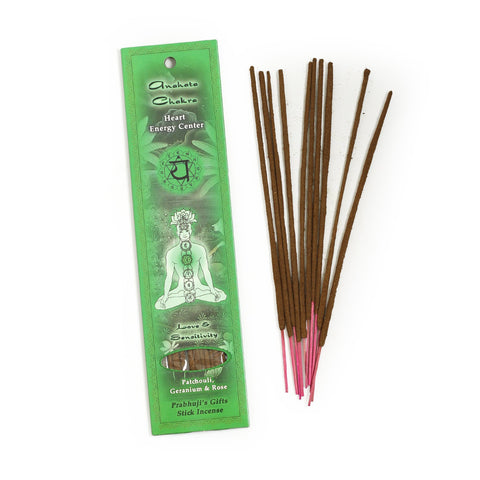 Anahata (heart) Chakra Stick Incense/Patchouli, Geranium & Rose