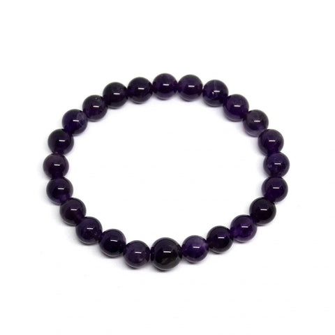 Amethyst Beaded Bracelet - Wrist Mala 4mm - Large Wrist