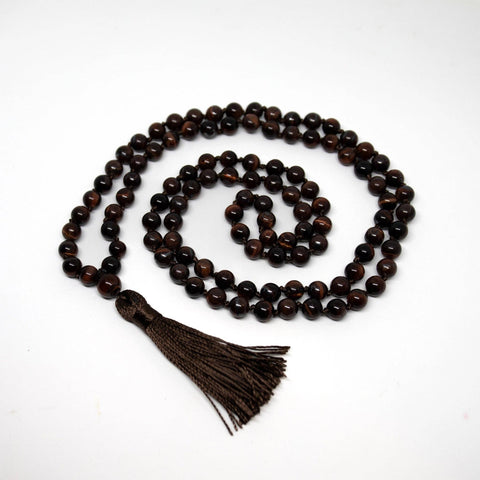 Red Tiger's Eye Knotted 108 Bead Mala - Prayer Beads - 8mm
