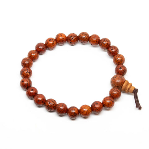 Red Lotus Seed Beaded Bracelet - Wrist Mala