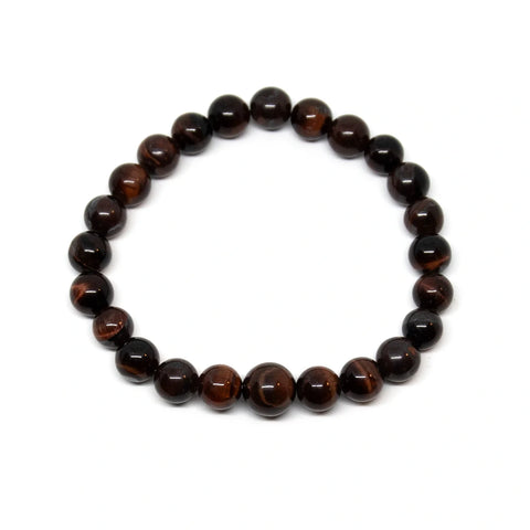 Red Tiger's Eye Stretchy Beaded Bracelet - Wrist Mala