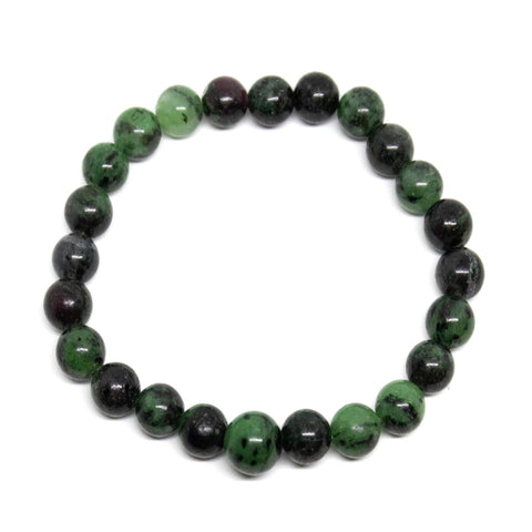 Ruby Zoisite  Beaded Bracelet - Wrist Mala - 8mm