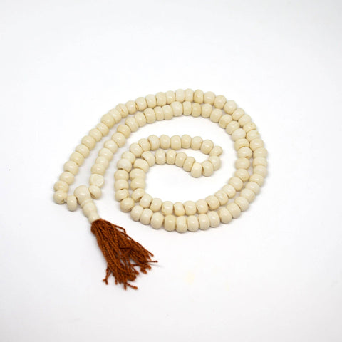 Yak Bone Tibetan 108 Bead Mala Prayer Beads - 6x8mm