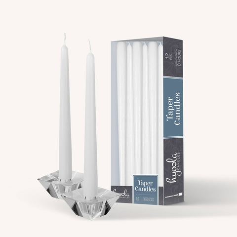 10 Inch Dripless Smokeless Taper Candles 8 Hour Burn 12 Pack