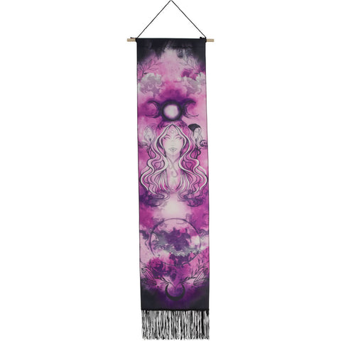 Linen Banner w/ Fringe - Triple Goddess