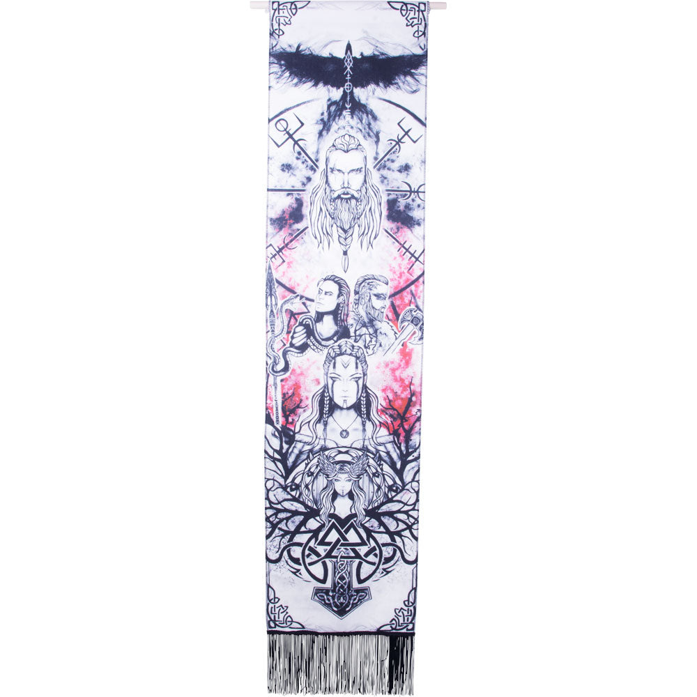 Linen Banner w/ Fringe - Viking Gods