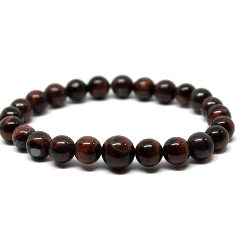 Red Tiger's Eye  Beaded Bracelet - Wrist Mala - 8mm
