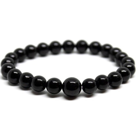 Black Obsidian  Beaded Bracelet - Wrist Mala 8mm