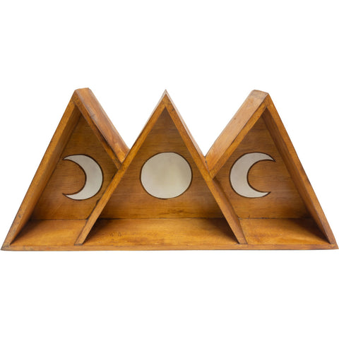 Wood Altar Shelf - Triple Moon