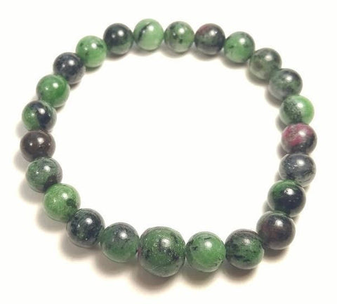 Ruby Zoisite  Beaded Bracelet - Wrist Mala - 8mm