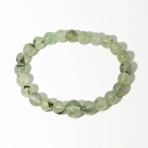 Prehnite  Beaded Bracelet - Wrist Mala - 8mm