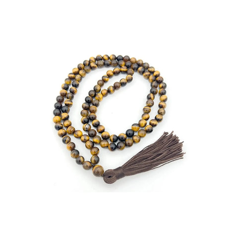 Tiger's Eye Zen Unknotted 108 Bead Mala