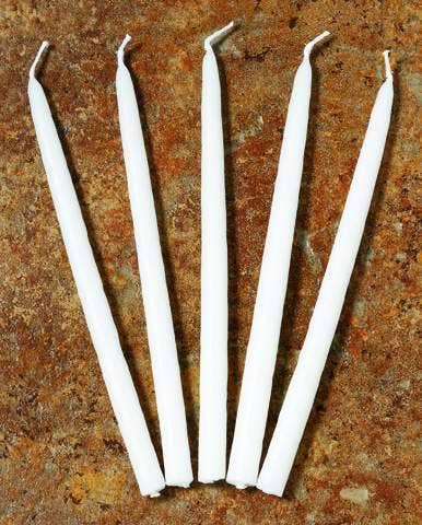 White Hanukah Candles - Box of 45 Candles