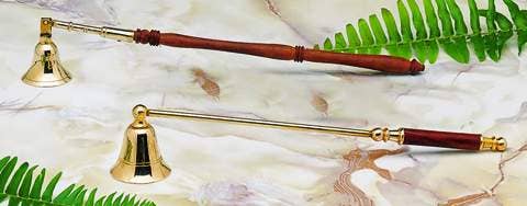 11" Long Brass / Wood Candle Snuffer