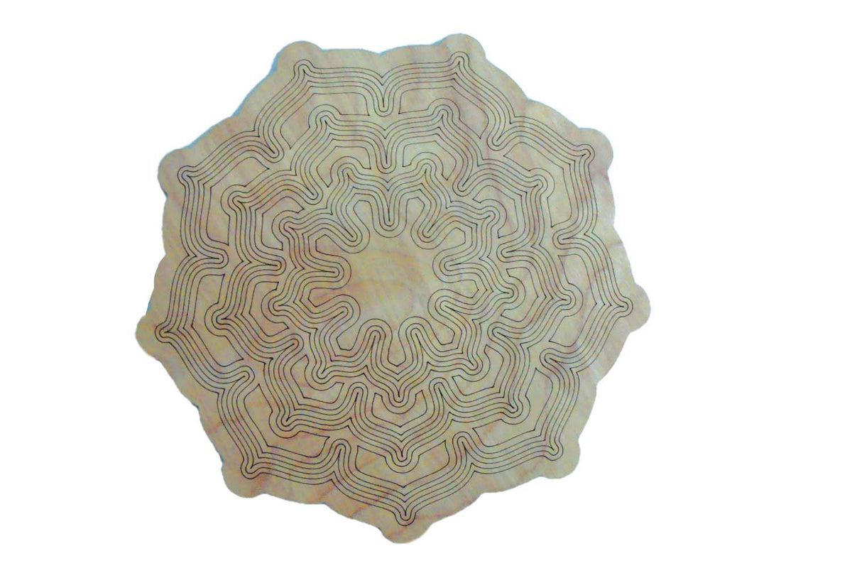 9 Sided Lotus Wood Crystal Grid