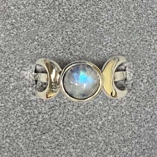 Triple Moon with Genuine Stone