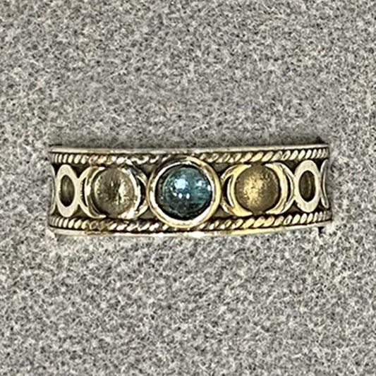 Triple Moon Band with Genuine Stone