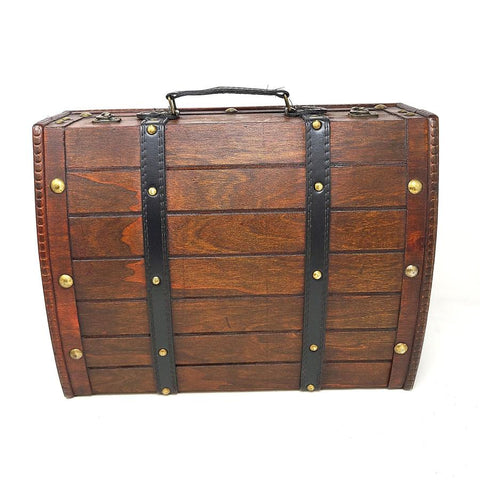 Wooden Travel Suitcase Storage Box