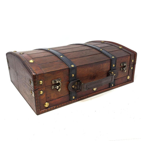 Wooden Travel Suitcase Storage Box