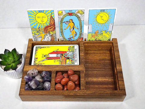 Wooden Altar & Tarot Storage Tray