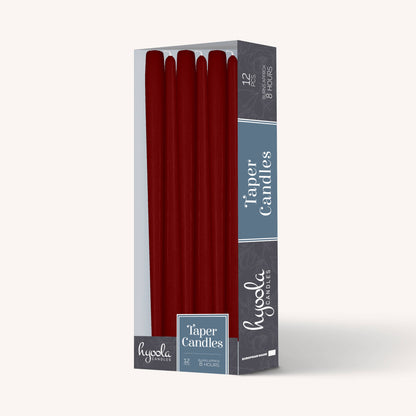 10 Inch Dripless Smokeless Taper Candles 8 Hour Burn 12 Pack