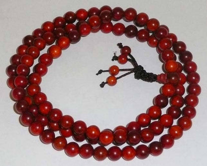 Dragon Blood Wood Zen 108 Bead Mala Prayer Beads - 8mm
