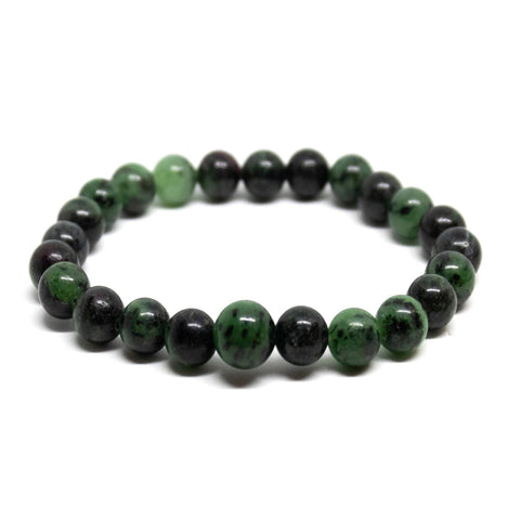 Ruby Zoisite  Beaded Bracelet - Wrist Mala - 8mm