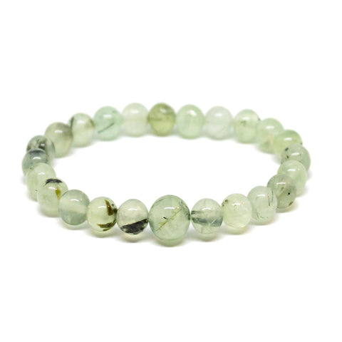 Prehnite  Beaded Bracelet - Wrist Mala - 8mm