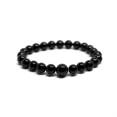 Black Obsidian Beaded Bracelet - Wrist Mala 4mm