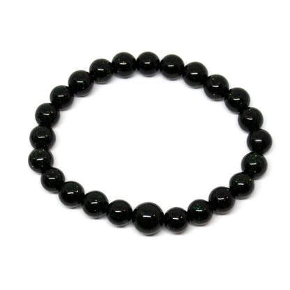 Green Goldstone Beaded Bracelet - Wrist Mala - 8mm