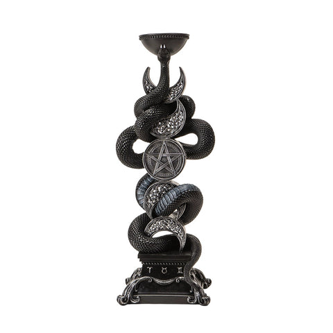 Triple Moon W/Black Serpent Candle Holder