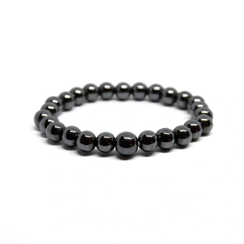 Hematite Beaded Bracelet - Wrist Mala 4mm - Average Wrist