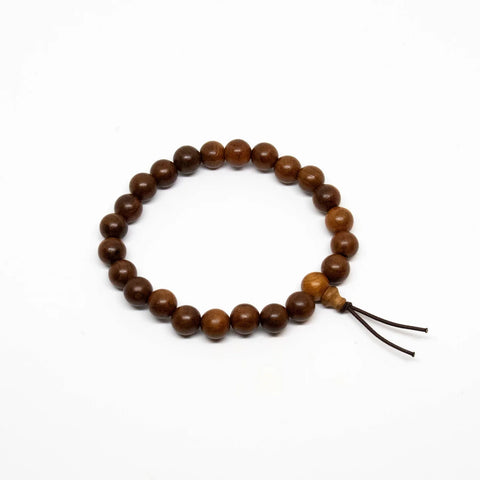 Sustainably Grown Yew Wood Beaded Bracelet - Wrist Mala