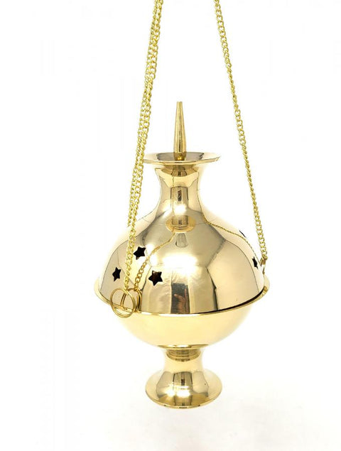 Brass Hanging Censer Burner 8"H