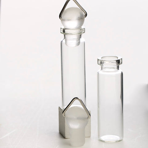 Miniature Glass Bottles with Rubber Stoppers