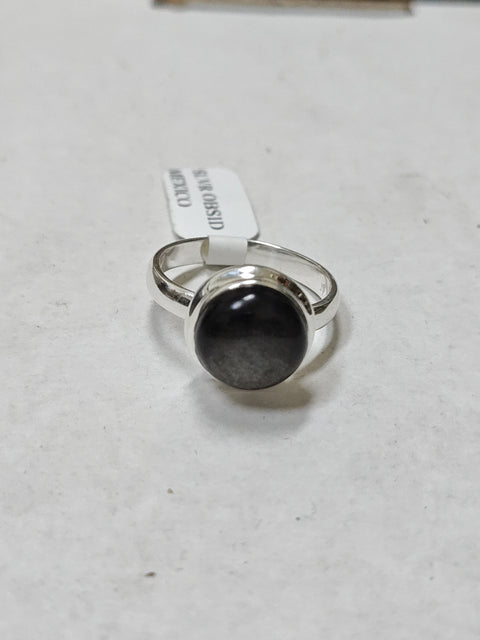 Silver Sheen Obsidian Ring