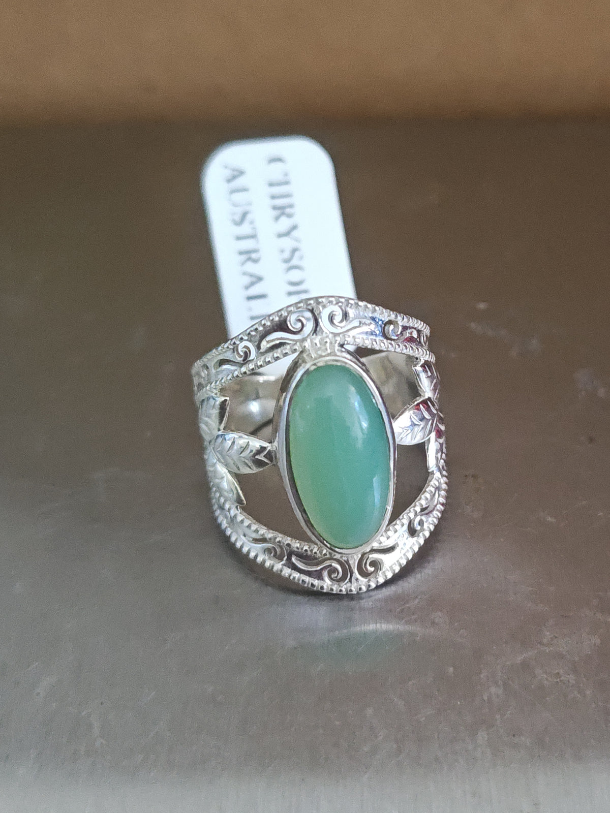Chrysoprase Leaf Ring