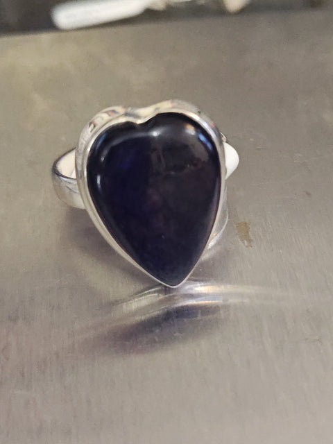 Silver Sheen Obsidian Ring