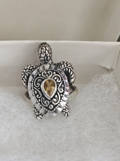 Turtle Ring with Citrine