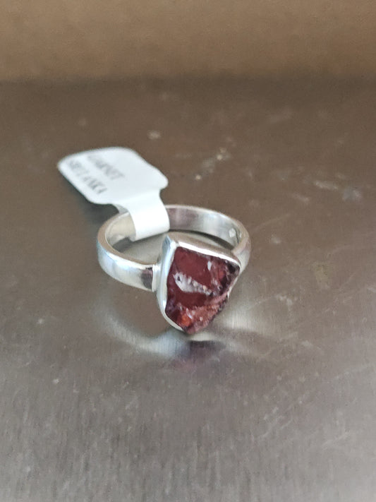Raw Garnet Ring