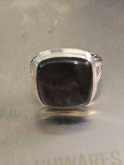 Silver Sheen Obsidian Ring