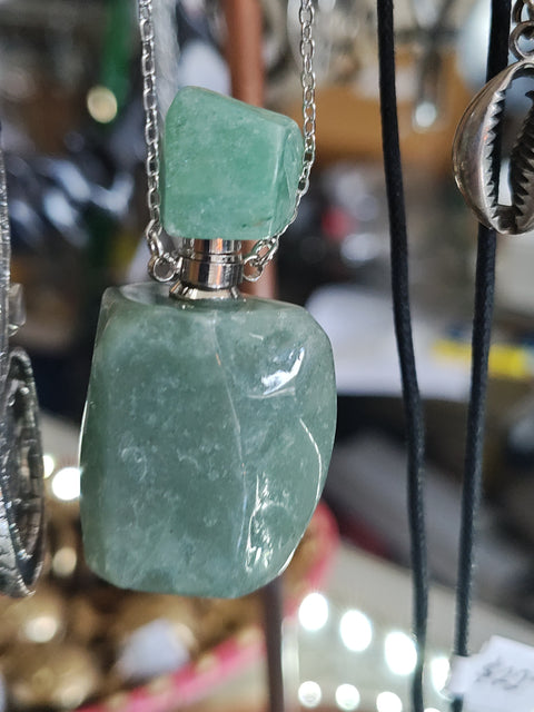 Green Aventurine Crystal Stone Bottle Necklace